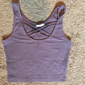 Purple Crop Top w/ Strappy Front